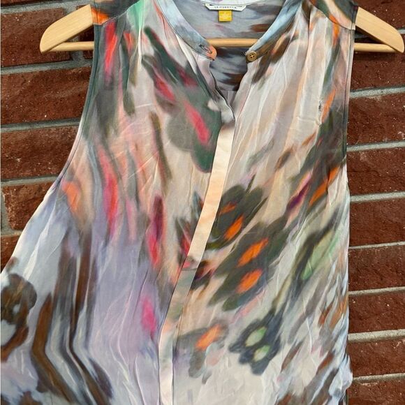 Leifsdottir for Anthropologie Multicolor Abstract Sheer Blouse - Picture 7 of 10